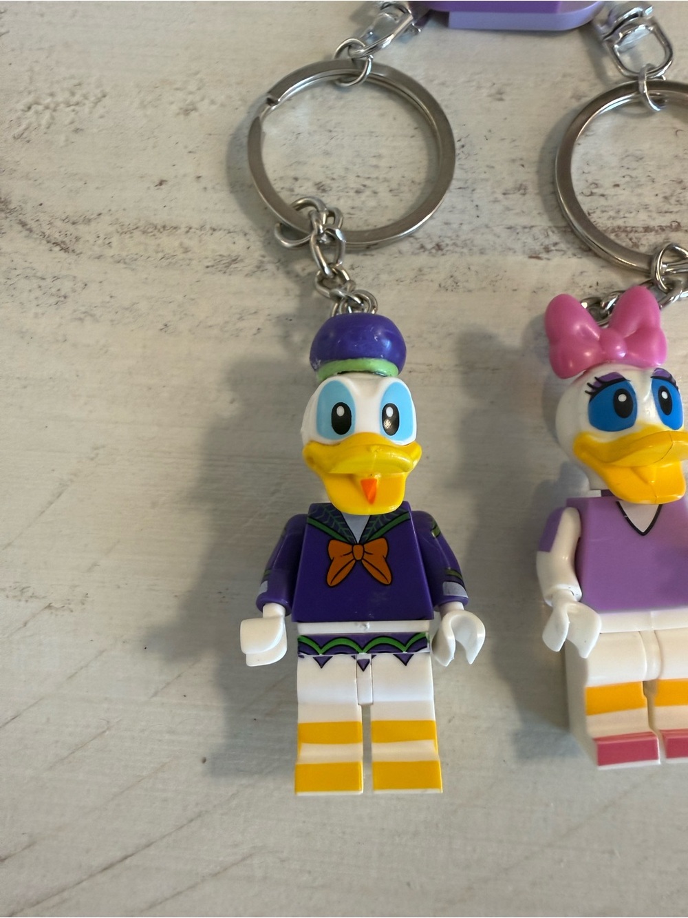 Donald & Daisy Duck Keychain Set Custom Minifigure Pair Disney Style - Picture 2 of 3